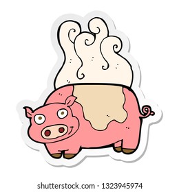 pegatina de un cerdo de dibujos animados