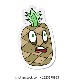 pegatina de una piña de dibujos animados