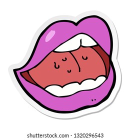 sticker of a cartoon pink mouth