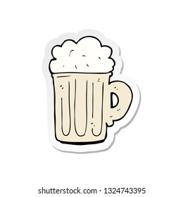 sticker of a cartoon pint of beer