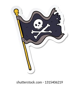 sticker of a cartoon pirate flag