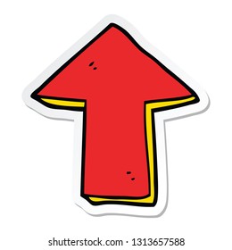 sticker of a cartoon pointing arrow