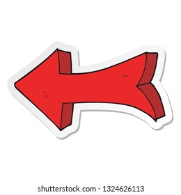 pegatina de una flecha apuntando a dibujos animados
