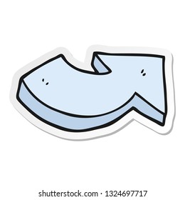 sticker of a cartoon pointing arrow