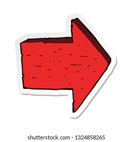 sticker of a cartoon pointing arrow sign