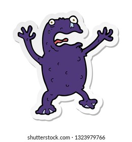 sticker of a cartoon poisonous frog