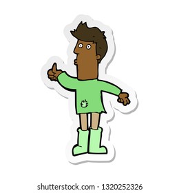 adesivo de um homem pobre desenho animado