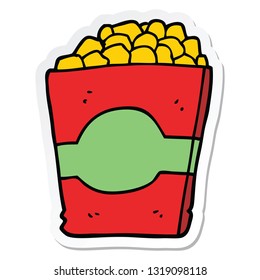 sticker of a cartoon popcorn