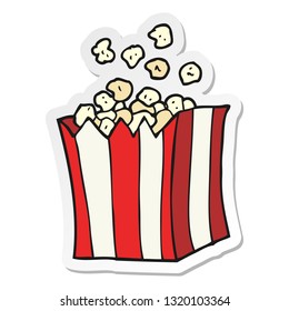 sticker of a cartoon popcorn