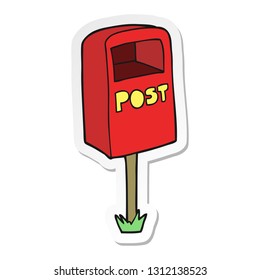 sticker of a cartoon post box