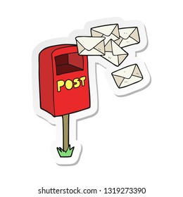 sticker of a cartoon post box