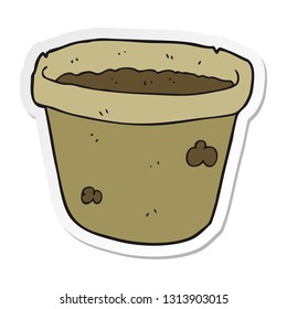 sticker of a cartoon pot of earth