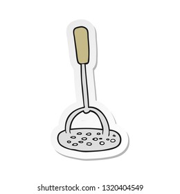sticker of a cartoon potato masher