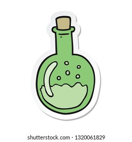pegatina de una poción de dibujos animados