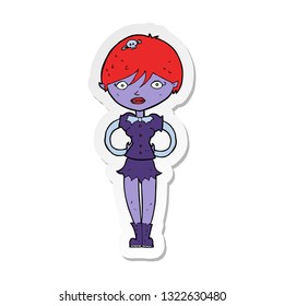 sticker of a cartoon pretty vampire girl