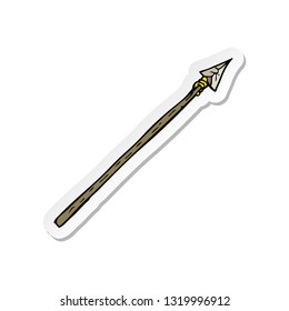 sticker of a cartoon primitive spear