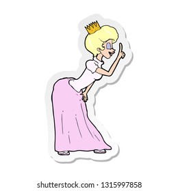 pegatina de una princesa de caricatura