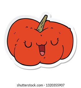 pegatina de una calabaza de dibujos animados