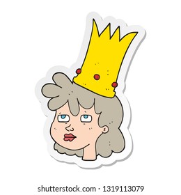 sticker of a cartoon queen