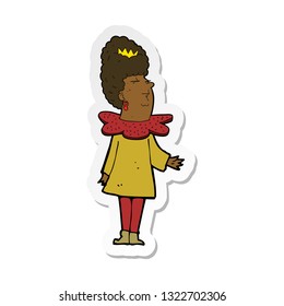 sticker of a cartoon queen