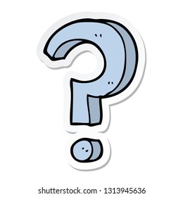 sticker of a cartoon question mark