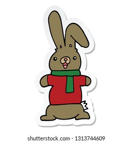 sticker of a cartoon rabbit