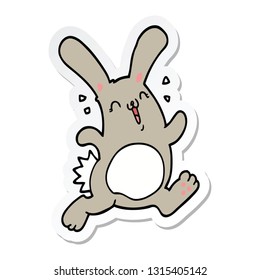 sticker of a cartoon rabbit