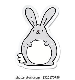 sticker of a cartoon rabbit