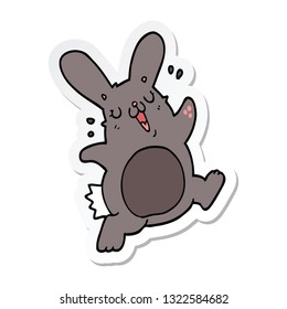 pegatina de un conejo de dibujos animados