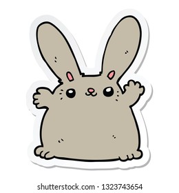 sticker of a cartoon rabbit