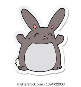 pegatina de un conejo de dibujos animados