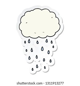 sticker of a cartoon rain cloud