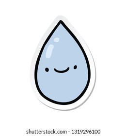 sticker of a cartoon raindrop