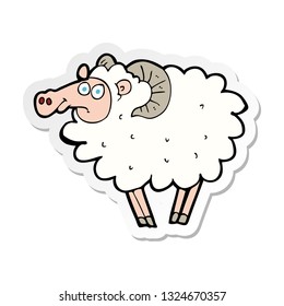 sticker of a cartoon ram