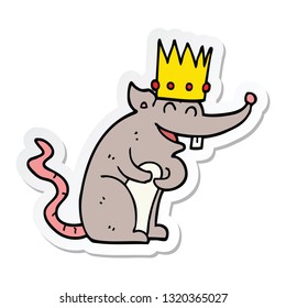 sticker of a cartoon rat king laughing
