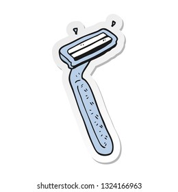 sticker of a cartoon razor