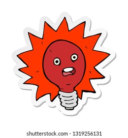 sticker of a cartoon red lightbulb
