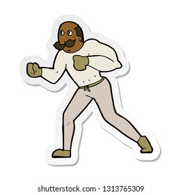 sticker of a cartoon retro boxer man