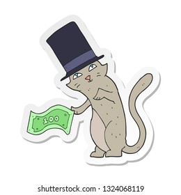 sticker of a cartoon rich cat