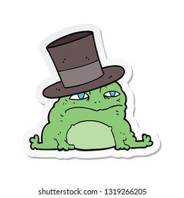 sticker of a cartoon rich toad