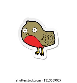 sticker of a cartoon robin