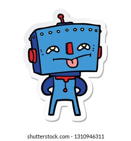 Aufkleber eines Cartoon-Roboters