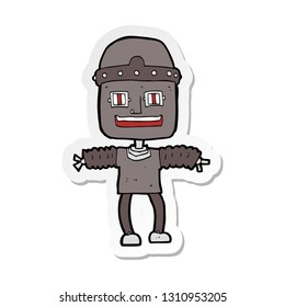 sticker of a cartoon robot