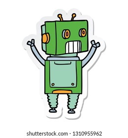 pegatina de un robot de dibujos animados