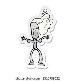 pegatina de un robot de dibujos animados