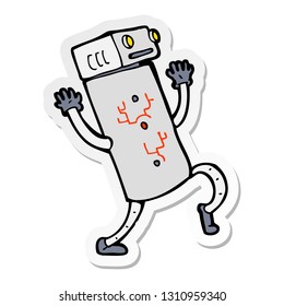 sticker of a cartoon robot