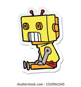 pegatina de un robot de dibujos animados