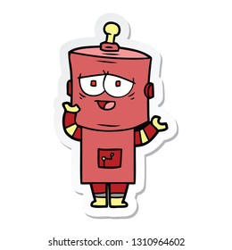adesivo de um robô de desenho animado