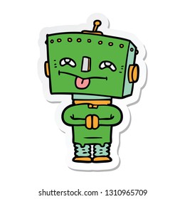 sticker of a cartoon robot