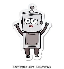 sticker of a cartoon robot